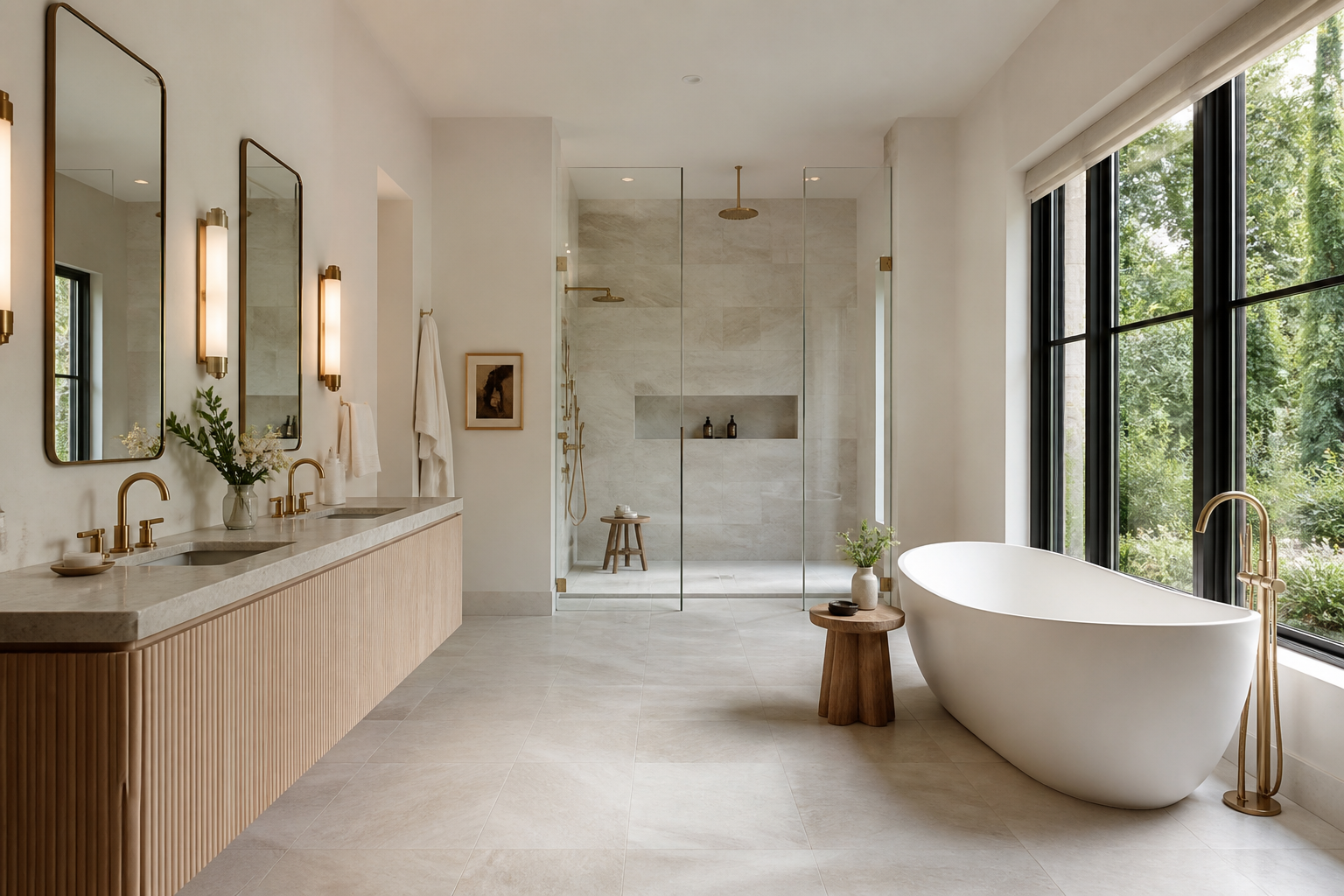 Natural spa bathroom idea