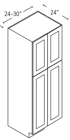 24″ wide × 84″ high pantry cabinet configuration