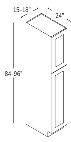 15″ wide × 84″ high pantry cabinet configuration