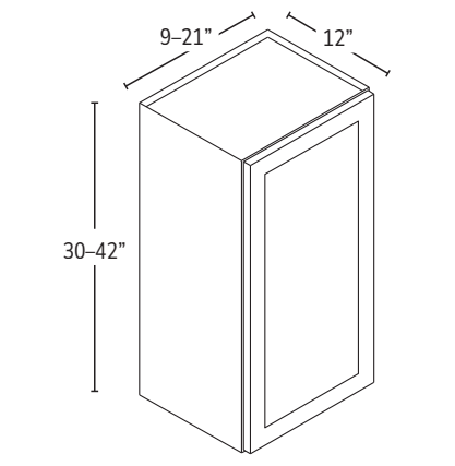 9″ wide × 30″ high wall cabinet cabinet configuration