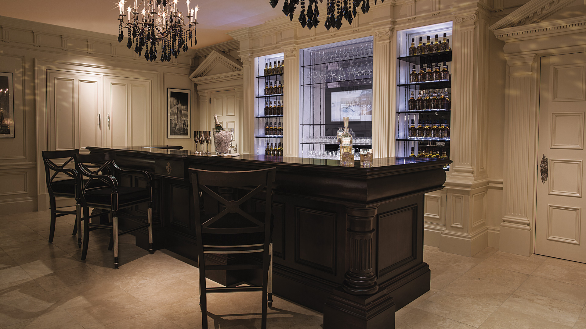 Completed UKDNY custom home bar and cabinetry project